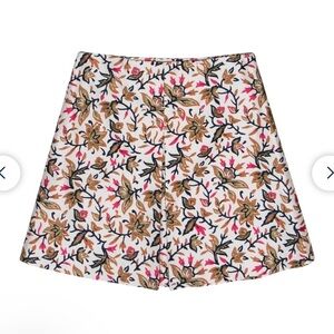 Tory Burch - Cream & Multicolored Floral Print Silk Miniskirt Sz 6 NWT